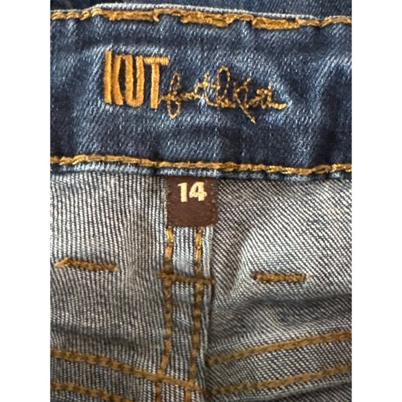 Kut From The Kloth Blue Denim Skinny Jeans Size 14 Distressed Pockets - Picture 5 of 7